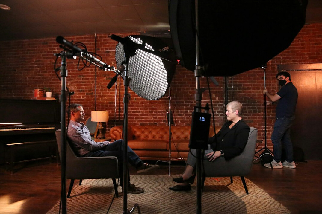 group discussion in studio